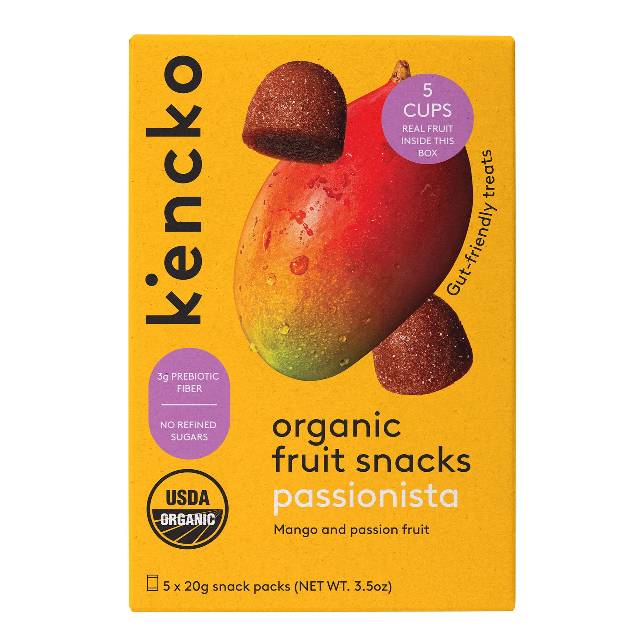 Kencko Passionista Organic Fruit Snacks, Mango & Passion Fruit