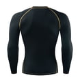thumbnail image 3 of SHenli Men's Athletic Long Sleeve Compression Shirt Performance Thermal Workout Top for Gym Running Sports Yellow XL, 3 of 4