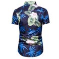 thumbnail image 4 of Floenr Mens T Shirts,Men Casual Buttons Beach Non-positioning Print Turndown Short Sleeve Shirt Blouse, 4 of 9