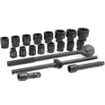 thumbnail image 6 of iMeshbean 22pcs 3/4" Deep Impact Socket Set 6-Point SAE 7/8 Inch - 2 Inch CR-MO Steel Heavy Duty Sockets Ratchet Handle Sliding T-head Breaker Bar and Extension Bars Tool Set, 6 of 14