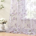 thumbnail image 5 of Muuphra Purple Burnout Floral Light-Filtering Curtains for Living Room Bedroom Girl's Room ,2 Panels,55×63", 5 of 6