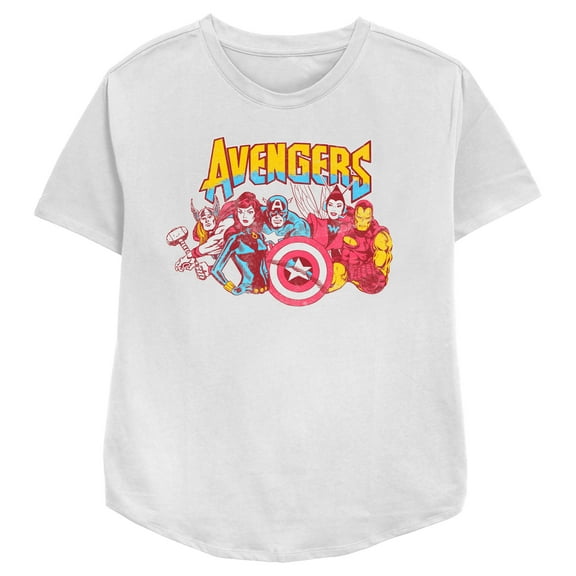 Women's Marvel Distressed Team Graphic Tee White Medium