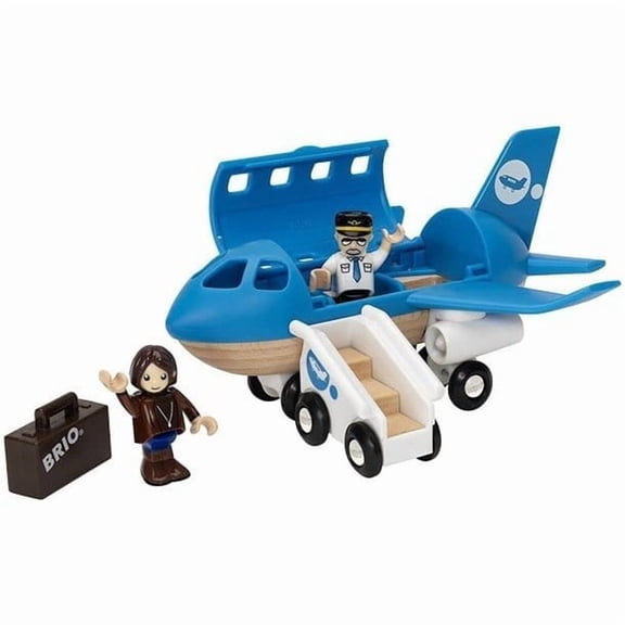BRIO World - 33306 Airplane 5 Piece Wooden Airplane Toy for Kids Ages 3 and Up
