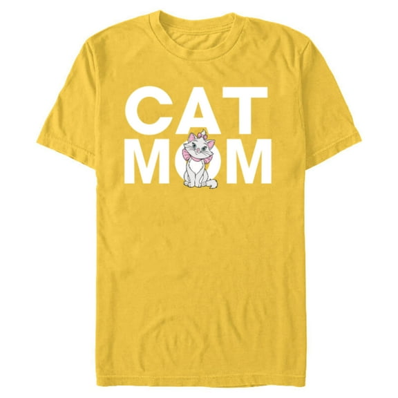 Disney The Aristocats Marie Cat Mom - Short Sleeve Blended T-Shirt for Adults - Customized-Yellow