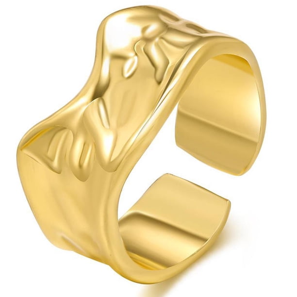Anillos Creativos De Textura Irregular Para Mujer Anillo Ajustable Con Apertura De Lava Volcánica Eigraketly AP005551-00
