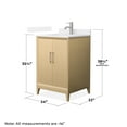 thumbnail image 4 of Janna 24" White Oak Single Vanity & White Quartz Top (1-Hole) & Nickel Trim, 4 of 5