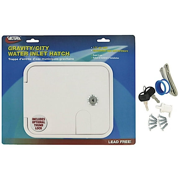 GRAVITY/PLASTIC CITY WATER INLET HATCH WHITE CARDED
