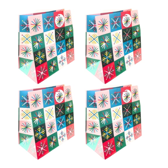 Inspirations from Hallmark Large Gift Bag, Multicolored Snowflakes, 4ea., 14.88"x14.63"