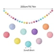 thumbnail image 2 of Oioii 6.5ft Wool Colorful Rainbow Ball Garland, 24 Multi-Color Balls Easter Wreath, Soft Wool Hanging Decor, Ideal for Easter Home Wall Door Holiday Decoration,As Shown, 2 of 3