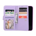 thumbnail image 4 of Zipper Wallet Case for Apple iPhone 11 Pro Max 6.5", Allytech Bling Glitter Leather Case with 9 Credit Card Holder Flip Magnetic Closure Stand Cover with Cash Pocket and Hand Strap,Purple, 4 of 9