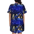 thumbnail image 3 of Bixox Women's Christmas Night Printed Pajama Set 2 Piece Lounge Set Top and Shorts Soft Pajamas, Shorts with Pockets, 3 of 7
