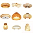 thumbnail image 1 of Lámparas LED retro de bambú tejido con arte de bambú para salón de té, famosas lámparas de absorción superior, pasillo pastoral, balcón, personalizadas y creativas, 1 of 5