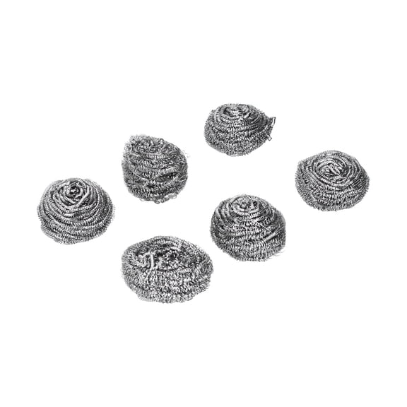 6-Pack Stainless Steel Scouring Pads, Durable Scrubbers for Kitchen & Household Cleaning