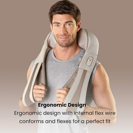 HoMedics Quad-Action Shiatsu Massager fpr Neck & Shoulders with Heat & Kneading, Model NMS-620HB