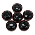 thumbnail image 2 of Made In Japan Honeycomb Ridged Black Red Lacquer Plastic Bowl With Lid Set of 6, 2 of 9