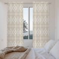 thumbnail image 3 of Beige Boho Kitchen Curtain for Berdoom Living Room Cafe 72 Inch Length, Vintage Ethnic Tribe Abstract Geometric Tiers Curtains Light Filtering Drapes Rod Pocket Window Treatment 2 Panels 52"Wx72"L, 3 of 8