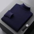thumbnail image 4 of Suéter de lana para hombre, suéter de cuello alto de felpa de lana pura, suéter de punto con solapa y parte inferior cálida para invierno para hombre, 4 of 6