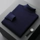 thumbnail image 1 of Suéter de lana para hombre, suéter de cuello alto de felpa de lana pura, suéter de punto con solapa y parte inferior cálida para invierno para hombre, 1 of 5