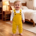 thumbnail image 5 of VIPOIN Baby Knit Suspender Overalls Pants, Button Strap Trousers, Soft Knit Bottoms for 3-36 Months, 5 of 7