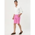 thumbnail image 4 of Unique Bargains Men's Stripe Flat Front Mid Rise Chino Walk Shorts, 4 of 7