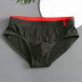 thumbnail image 6 of zeranth Men Briefs Mid Waist Elastic Soft Breathable Anti-septic U Convex Striped Solid Color Casual Men Underpants Underwear, 6 of 7