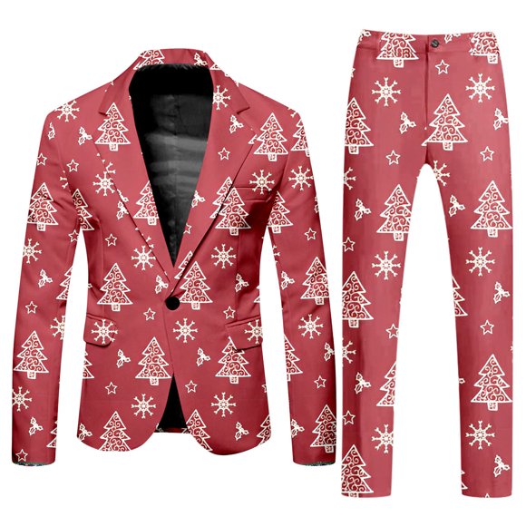 Wyzesi Men Booty Pantsuit Male Christmas Themed Long Sleeved Suit Set Sweat Shorts Suit Men Set Of Casual Shorts Suit for Men Trendy