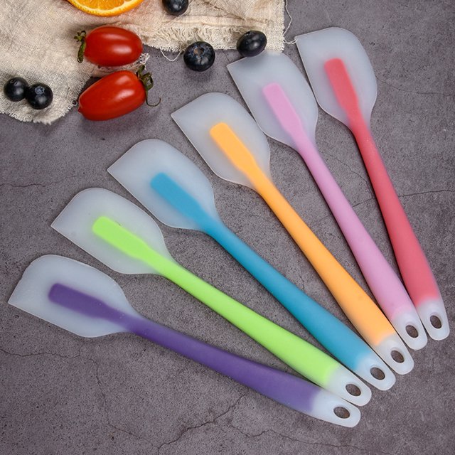 Espátulas de silicona translúcidas resistentes al calor, espátulas de goma antiadherentes para hornear, cocinar, mezclar, 6 uds. JM