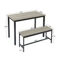 thumbnail image 5 of Bar Table with 2 Dining Benches, Kitchen Table Counter with Chairs, Industrial for Kitchen Breakfast Table, Living Room, Party Room,Grey,43.3″L x 23.6″W x 29.9″H, 5 of 6