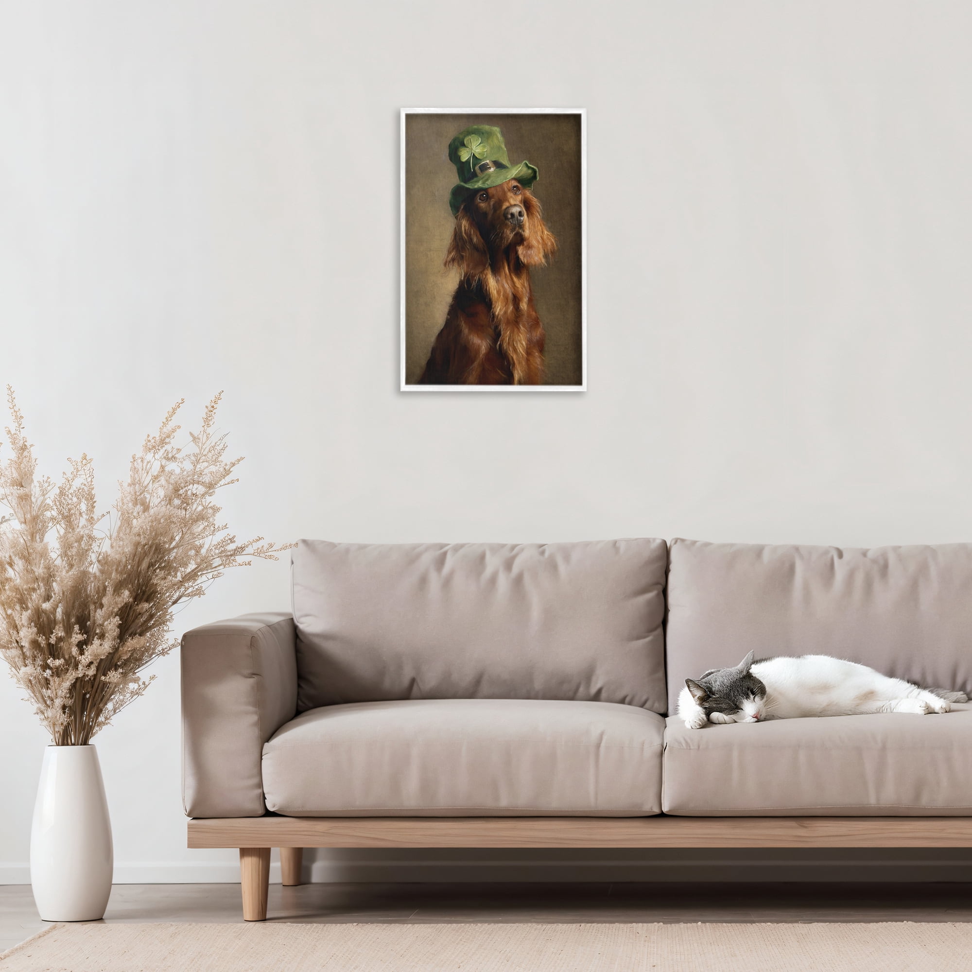 Stupell Industries The Irish Setter Portrait White Framed Giclee Art, design by Tina LeCour