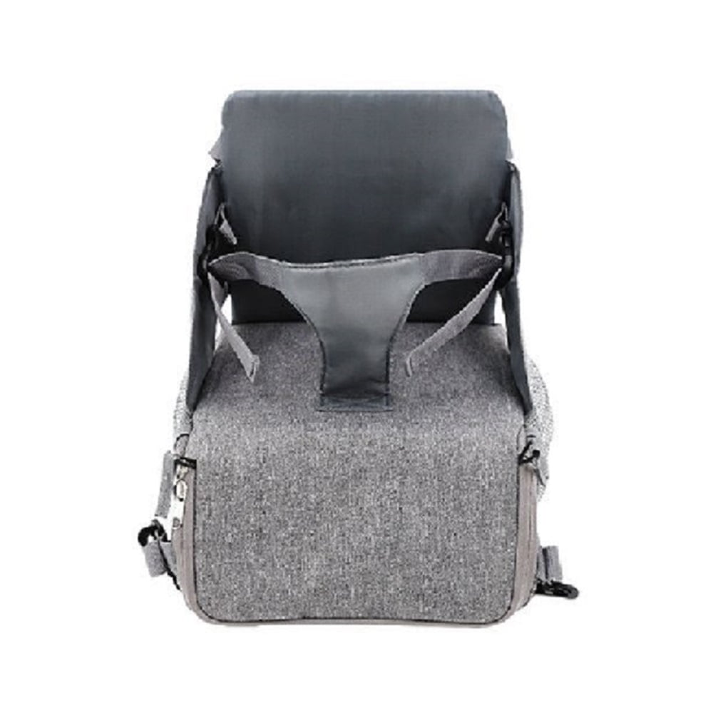 Joybi Gray Multi-Use 3-in-1 Portable Travel Booster Seat and Bag, Travel Diaper Bag