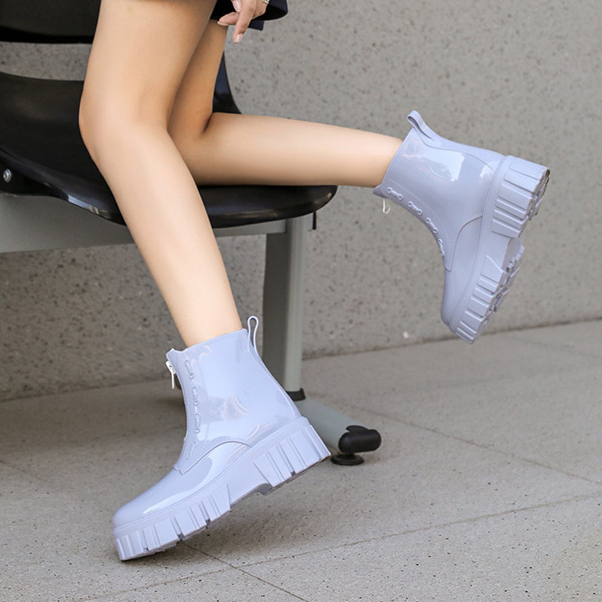 AUXDIQ Rain Shoes Women Mid-calf Boots Waterproof Rain Boots Outdoor Garden Shoes