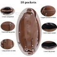 thumbnail image 5 of Ailongcity Waterproof PU Leather Crossbody Satchel Bag, Brown, 5 of 5
