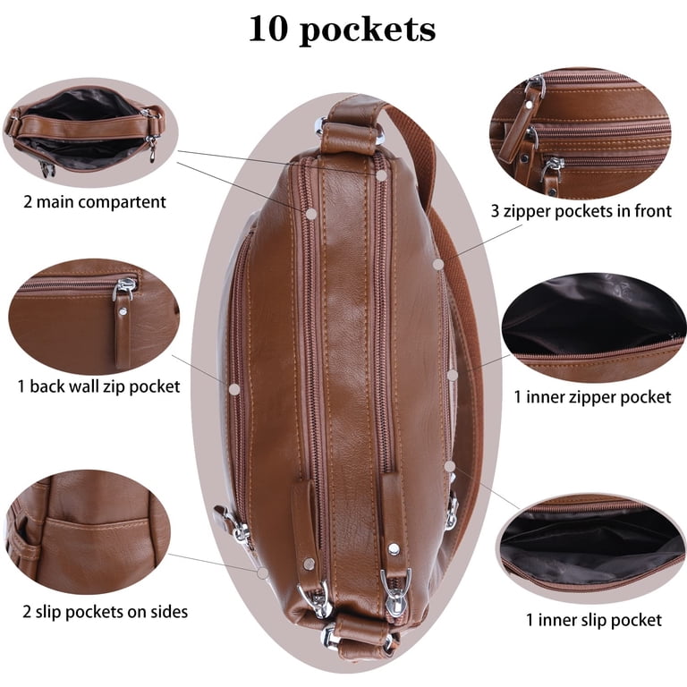 Ailongcity Waterproof Crossbody Satchel Bag, Brown photo 5