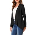 thumbnail image 4 of INSPIRE CHIC Cardigan Ouvert à Manches Longues à Imprimé Léopard pour Femme Noir Foncé S, 4 of 5