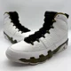 thumbnail image 4 of Ni - ke Air Jordan 9 Retro White Gold Statue Leather Shoes Size 11 Men's 302370-109, 4 of 5