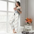 thumbnail image 4 of Uemuo Leopard Print Pattern Women's Wide Leg Palazzo Lounge Pants with Pockets Light Weight Loose Comfy Casual Pajama Pants-Medium, 4 of 9