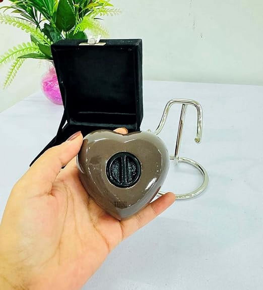 Brown Foot Print Heart Urn Keepsake Cremation Urn for Human pet Ashes Handcrafted Urn Heart Shaped - Perfect for Adults & Infants with Brass Stand 3inch