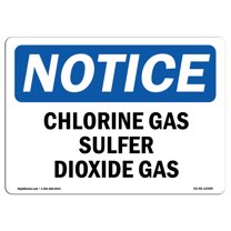 OSHA Notice Sign - Chlorine Gas Sulfur Dioxide Gas | Plastic Sign | Protect Your Business, Construction Site, Warehouse & Shop Area |  Made in the USA