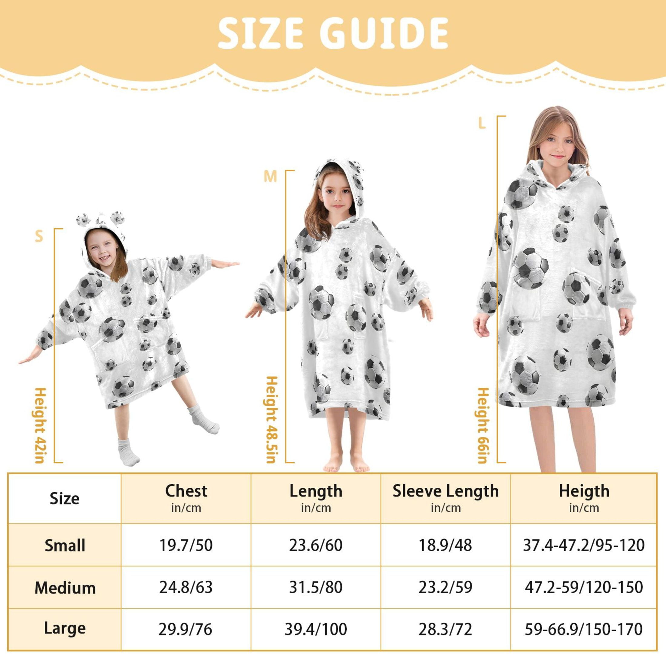 joogoo Blanket Hoodie for Soccer Football Oversize Sweatshirt 3-14 YR L