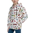 thumbnail image 2 of Fotbe Retro Style Pattern Youth Pullover Hooded Sweatshirt, Boys Hoodie, Kangaroo Pocket Hoodie for Kids Girls -X-Large, 2 of 6