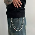 thumbnail image 3 of Fashion Layered Pants Wallet Chains - Exquisite Gold Silver Rhinestone Flower Pearl Jean Pocket Chain for Women Men Cute Bag Purse Charms Jewelry, 3 of 7