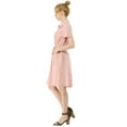 thumbnail image 4 of INSPIRE CHIC Robe Courte pour Femme à Col Évasé avec Poches et Taille Élastique, 4 of 6