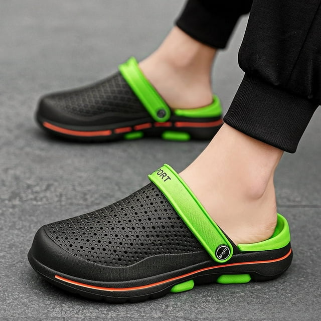 Beach Non-Slip Thick Sole Breathable Wrapped Toe Hole Shoes Shoes for Men Boys