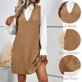 thumbnail image 4 of Weardear Women Vest Dress Knit Sweater Dresses Oversized V Neck Sleevelss Pullover with Pockets, 4 of 5