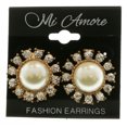 thumbnail image 2 of MiAmore Post-Earrings Gold-Tone/White, 2 of 4