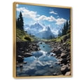 thumbnail image 2 of Designart "Mountain Serenity French Alps painting II" France Floater Framed Canvas Print, 2 of 7