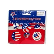 PATRIOTIC ASSORTED BUTTONS 6 PACK (STYLE MAY VARY)