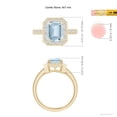 thumbnail image 3 of ANGARA Natural 2 ct Aquamarine Engagement Ring with Diamond Halo in 14K Yellow Gold for Women (Size-9x7mm) | March Birthstone, Anniversary, Jewelry Gift for Women | Natural Aquamarine Ring, 3 of 7