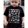 thumbnail image 1 of Cartoon Sharks Graphic Print Tee, Boys' Casual & Trendy Crew Neck Short Sleeve T-shirt For Spring & Summer, Boys' Clothes For Everyday Life, 1 of 7