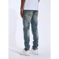 thumbnail image 4 of Crysp Denim Men's Distressed Rip & Repair Stonewashed Skinny Fit Stretch Jeans (28, Blue Stonewashed), 4 of 6
